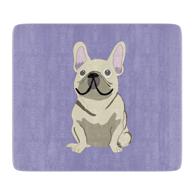 Planche À Découper Bouledogue Français crème,  (Devant)