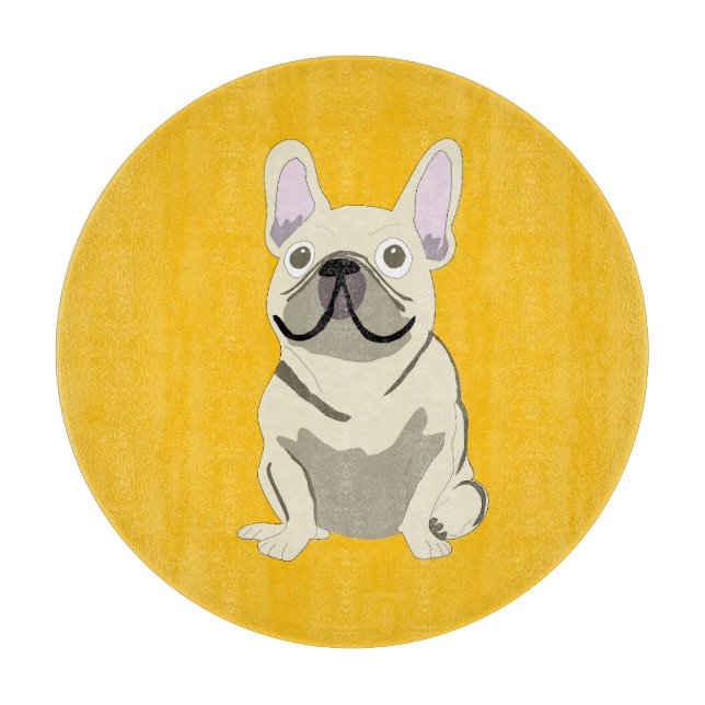 Planche À Découper Bouledogue Français crème (Devant)