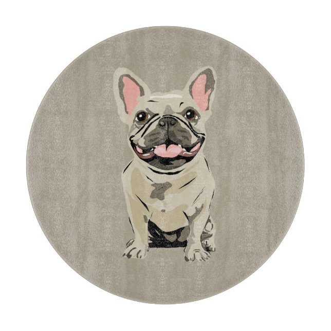 Planche À Découper Bouledogue Français Crème (Devant)