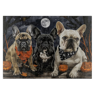 Planche À Découper Bouledogue français Halloween épouvantable