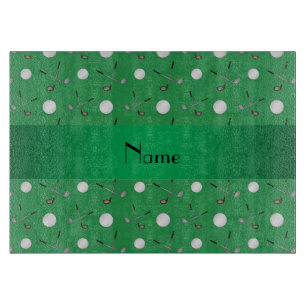 Planche À Découper Boules de golf vertes nommées personnalisées