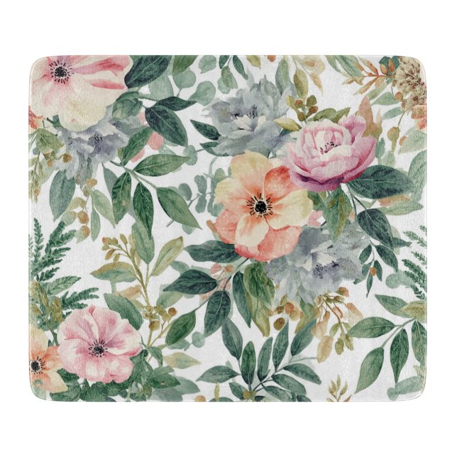 Planche À Découper Bouquet botanique aquarelle feuilles d'eucalyptus (Devant)
