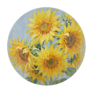 Planche À Découper Bouquet de tournesols vibrant peinture à l'huile