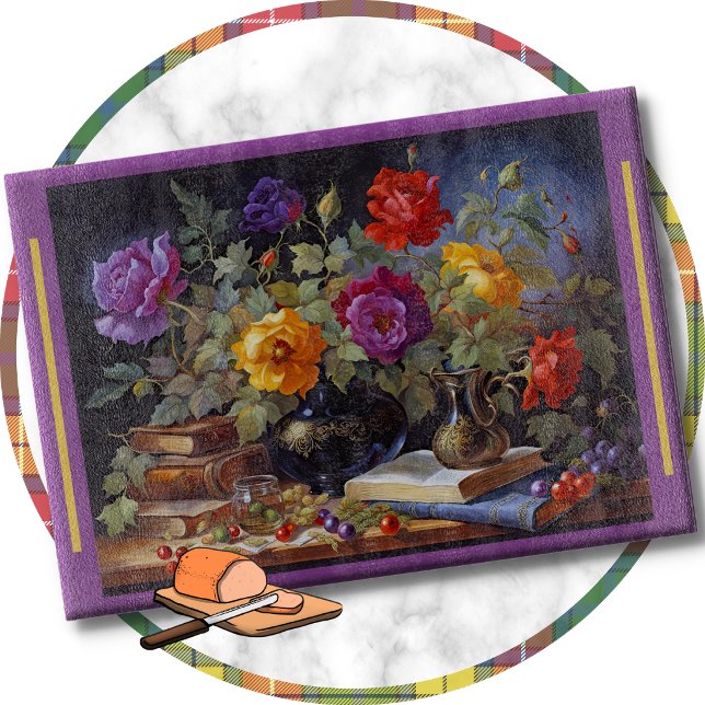 PLANCHE À DÉCOUPER - Bouquet floral sur une table  (Créateur téléchargé)