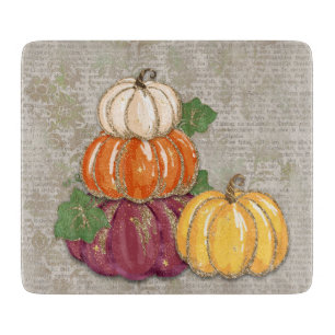 Planche À Découper Bourgogne d'automne et citrouilles jaunes