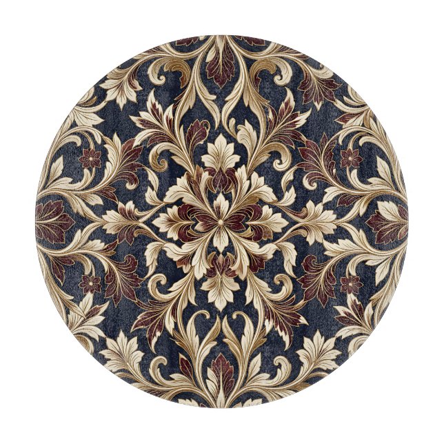 Planche À Découper Bourgogne doré motif damassé baroque orné (Devant)