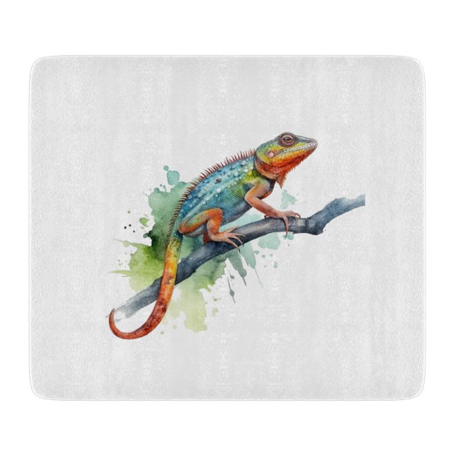 Planche À Découper Branche de Couleurs : Art Caméléon (Devant)