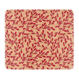 Planche À Découper Branches feuillues rouges motif sans couture