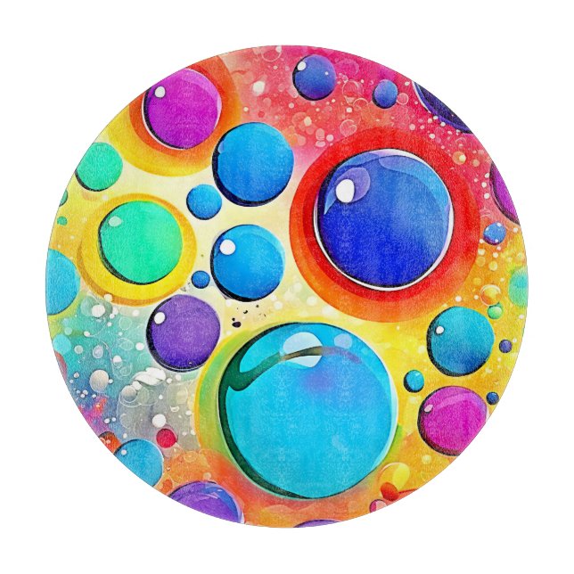Planche À Découper Bright Circle Pop Art (Devant)