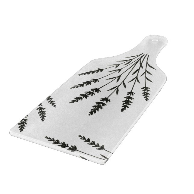 Planche À Découper Brins de Lavande – Conception Botanique Minimalist (Coin)