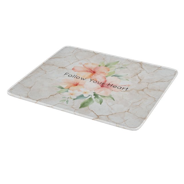 Planche À Découper Brise d'été Rouge pêche Hibiscus   (Coin)
