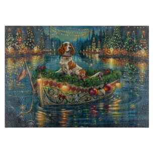 Planche À Découper Brittany Spaniel Noël Festive Voyage