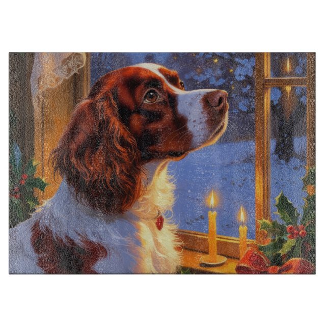Planche À Découper Brittany Spaniel with Christmas Lights Holiday  (Devant)