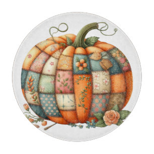 PLANCHE À DÉCOUPER BRODERIE COLORÉE REGARD AUTOMNE CITROUILLE