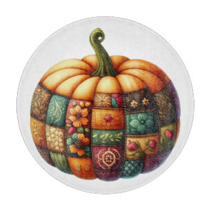 PLANCHE À DÉCOUPER BRODERIE COLORÉE REGARD AUTOMNE CITROUILLE