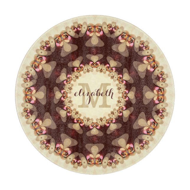 Planche À Découper Broderie de campagne rustique Mandala Nom personna (Devant)