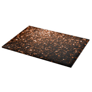 Planche À Découper Bronze cuivre brun orange faux scintillements pail