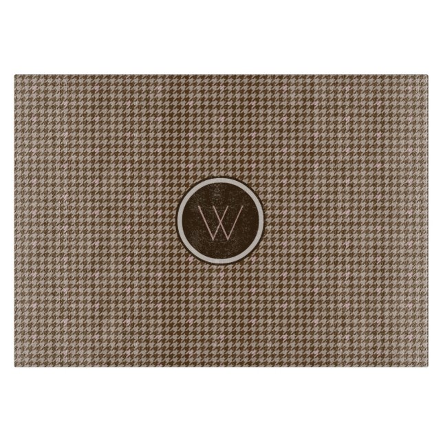 Planche À Découper Brown avec Rose Gold Houndstooth Cutboard (Devant)