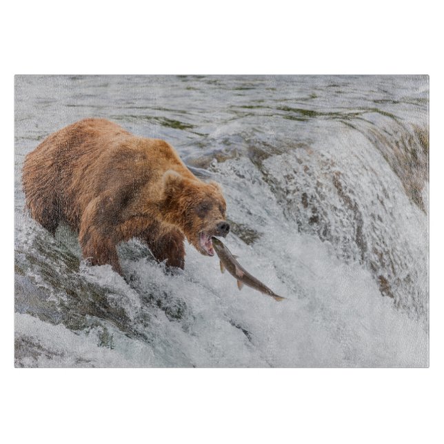 Planche À Découper Brown Bear Catches Red Salmon (Devant)