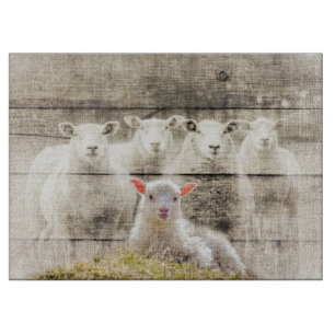 Planche À Découper Brûlure d'agneau de bébé à mouton rustique