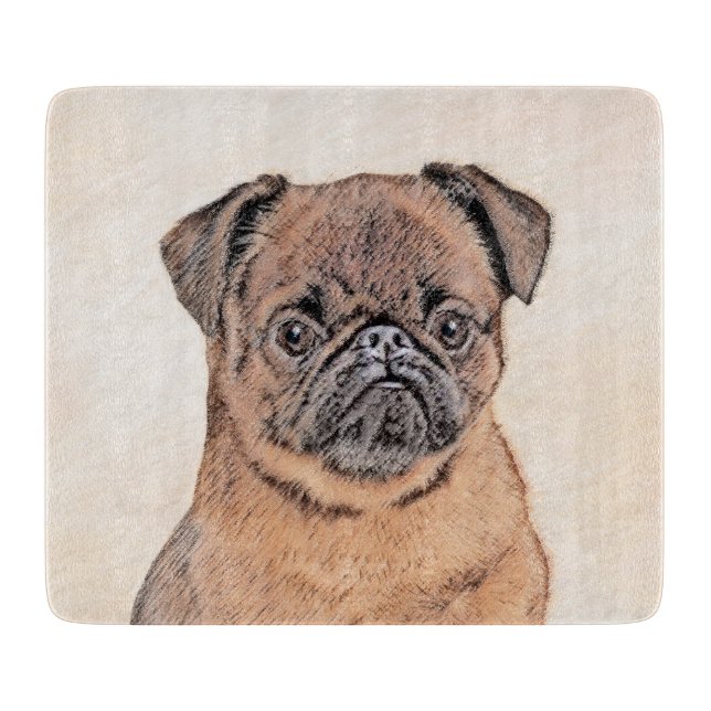 Planche À Découper Bruxelles Griffon Smooth Painting Original Chien A (Devant)