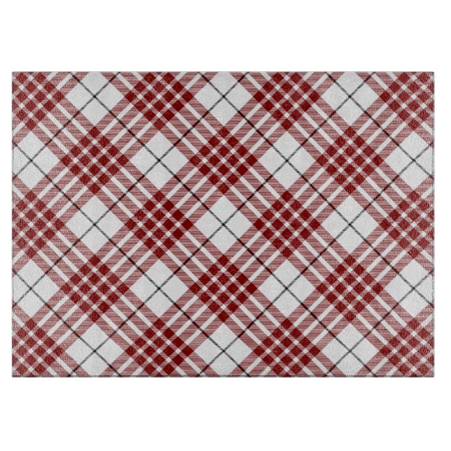 Planche À Découper Buchanan tartan rouge blanc plaid (Devant)