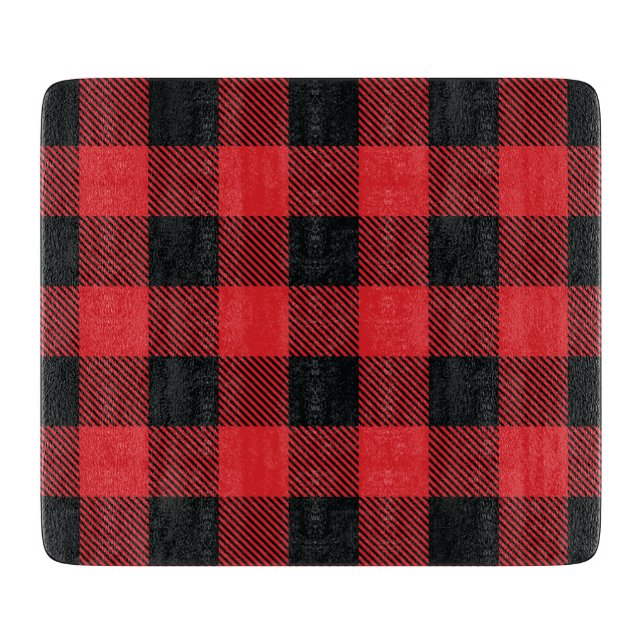 Planche À Découper Buffalo Plaid Christmas Red and Black Check (Devant)