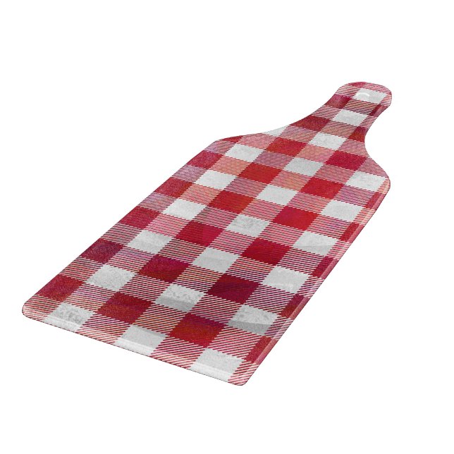 Planche À Découper Buffalo plaid rouge et blanc (Coin)
