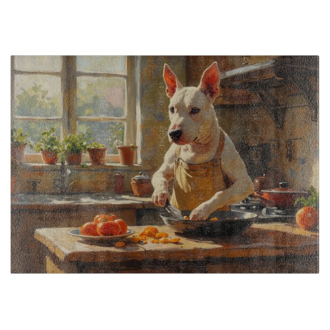 Planche À Découper Bull Terrier cuisine dans la cuisine (Devant)