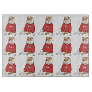 Planche À Découper bulldog chillin en dessin animé