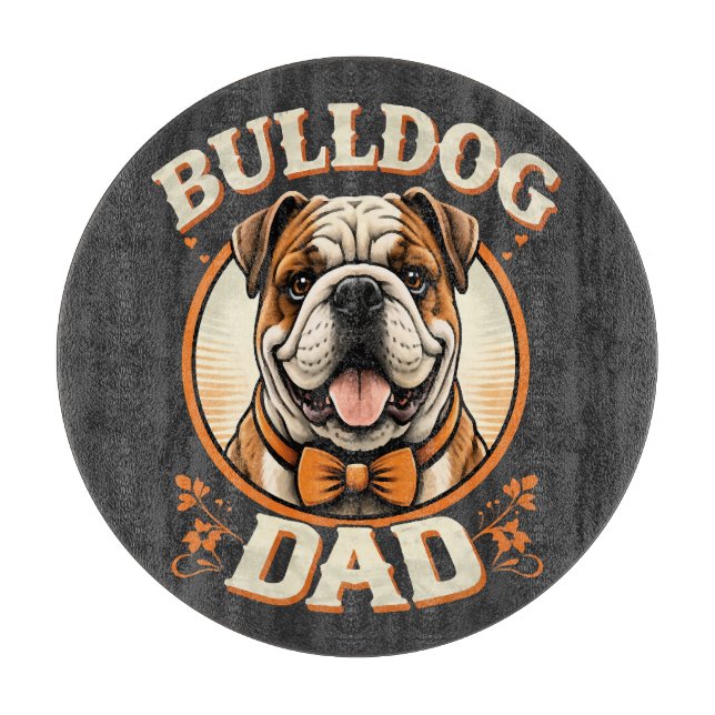 Planche À Découper bulldog dad – cute vintage bulldog father’s day (Devant)
