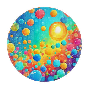 Planche À Découper Bulles colorées Art flottant