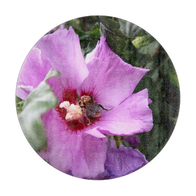 Planche À Découper Bumblebebe sur la fleur d'Hibiscus (Devant)