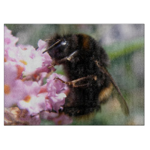 Planche À Découper Bumblebee et Fleurs roses occupées