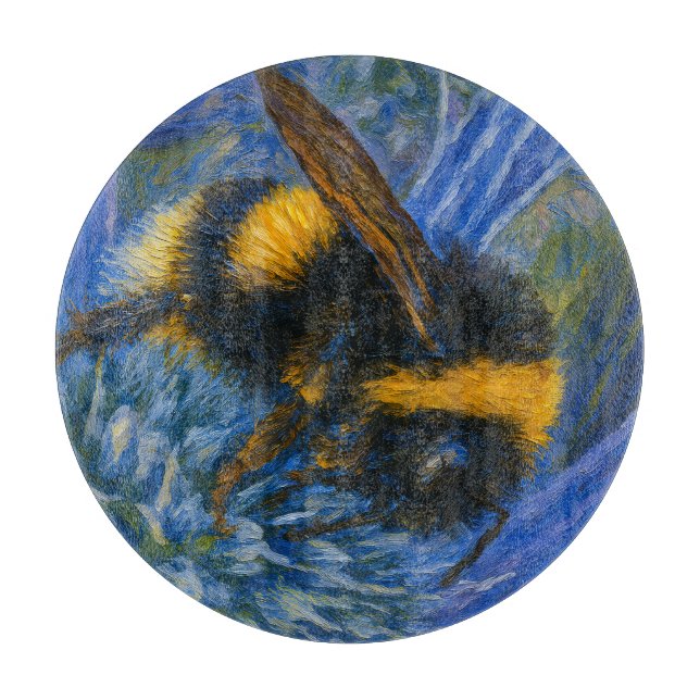Planche À Découper Bumblebee sur le chardon bleu (Devant)