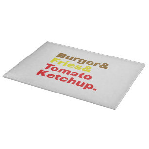 Planche À Découper Burger & Fries & Tomato Ketchup.
