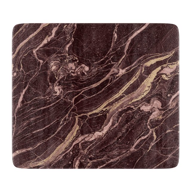 Planche À Découper Burgundy Marble Bold Refined Modern Style (Devant)