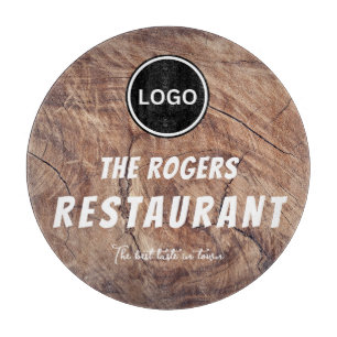 Planche À Découper Business Logo Rustic Wood Restaurant