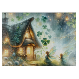 Planche À Découper Cabane de Fée Trèfle Lumineuse