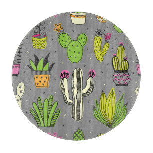 Planche À Découper Cactus, succulents : vintage tropical arrière - pl