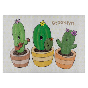 Planche À Découper Cactus trio chantante mignonne dessin animé