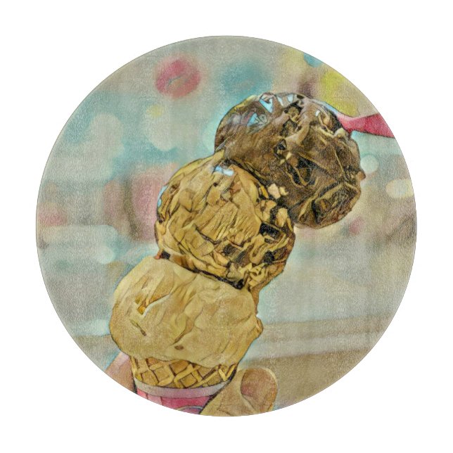 Planche À Découper Cadeau d'anniversaire de crème glacée (Devant)