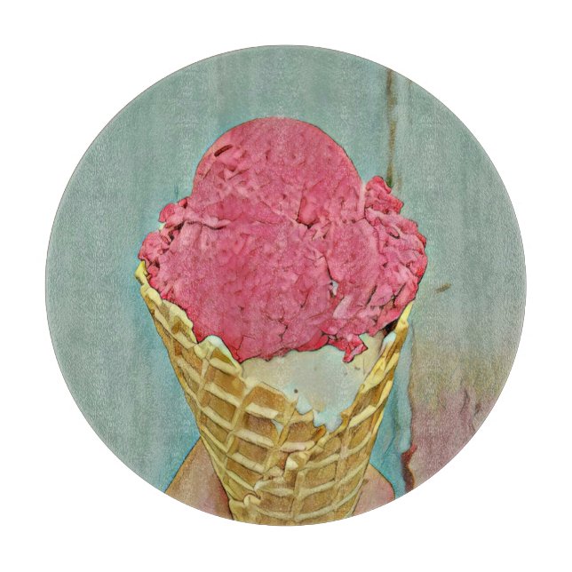 Planche À Découper Cadeau d'anniversaire de crème glacée (Devant)