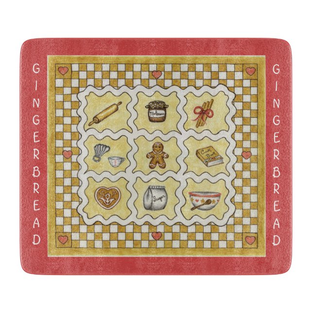 Planche À Découper Cadeau de cuisine de biscuits au gingembre (Devant)