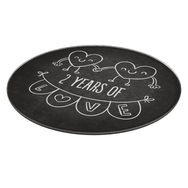 Planche À Découper Cadeau du 2e anniversaire pour ses coeurs de calèc (Coin)