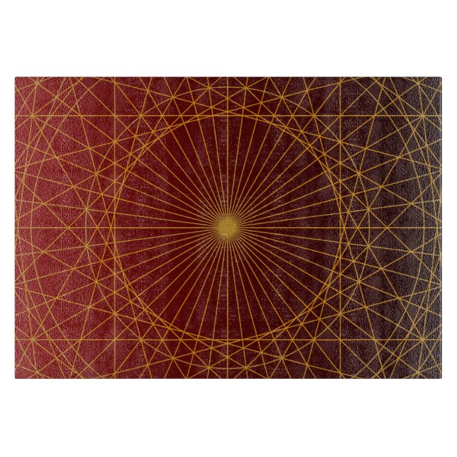 Planche À Découper cadeau fiançailles or de luxe et rouge mariage (Devant)