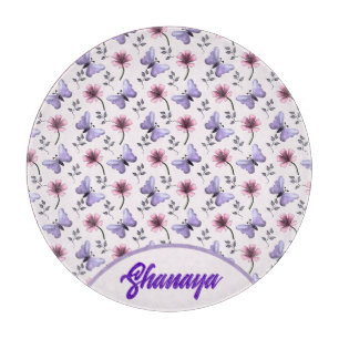 Planche À Découper Cadeau floral papillon de printemps personnalisé  
