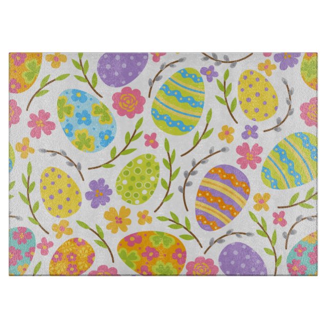 Planche À Découper Cadeau Motif sans couture Printemps & Pâques (Devant)