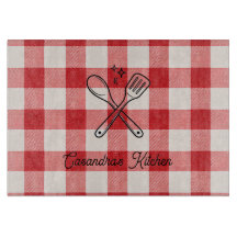 Cadeau personnalisé à carreaux rouges et blancs