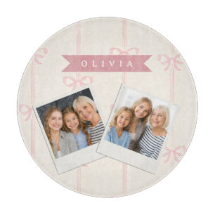 Planche À Découper Cadeau Personnalisé Nœud Rose Élégant Coquette